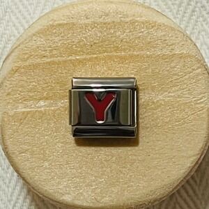 Blush Letter Y Italian Charm Bracelet Link